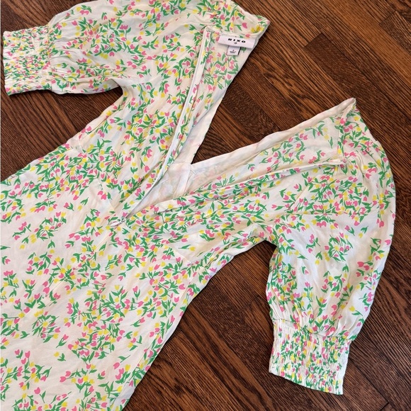RIXO for Target Green and White Feminine Preppy Floral Mini Dress Size 0 - Picture 7 of 9